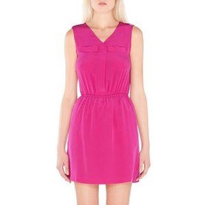Amour Vert KIARA Dress Magenta SMALL Silk Purple